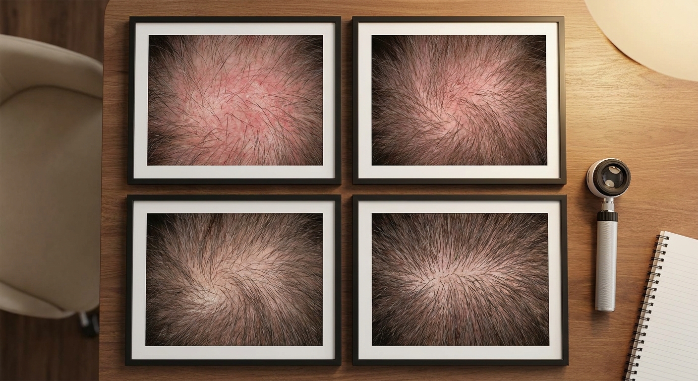 Dokumentacja postępów terapii — progresja zdrowienia skóry głowy w czasie