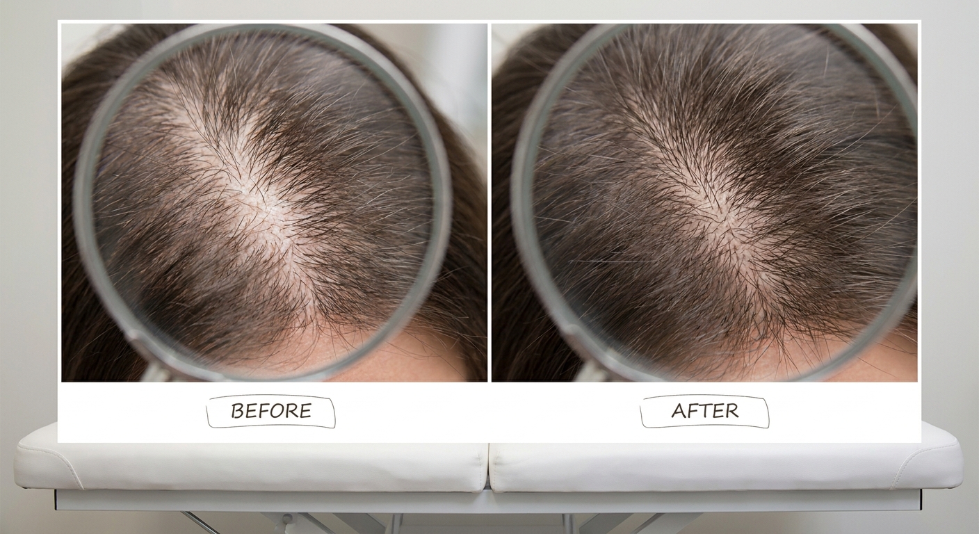 Porównanie przed/po: zwiększenie gęstości włosów i odrost baby hair